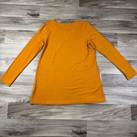 Bryn Walker Made in USA Size Small Orange Bamboo Blend Long Sleeve Tunic Shirt - Picture 7 of 7